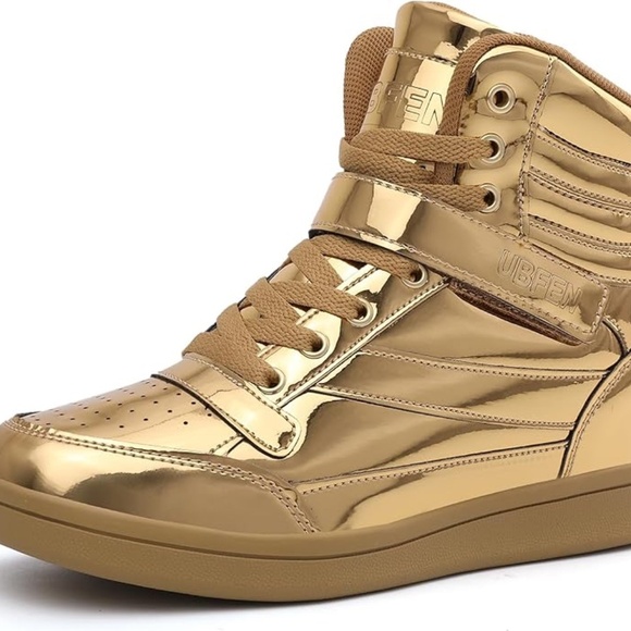 Womens High Top Sneakers with Hidden Wedge Heel Ankle Support 2 Inch Height Incr - Picture 6 of 6